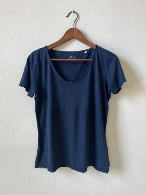 J. Crew Navy V-Neck Cotton Tee